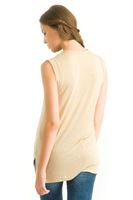 Bayan Kahverengi Kolsuz V Yaka Bluz