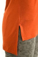 Bayan Turuncu Kolsuz V Yaka Bluz