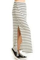 Bayan Çok Renkli Uzun Çizgili Yırtmaçlı Etek