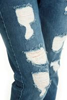 Bayan Mavi Bol Kesim Denim Pantolon