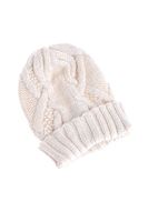 Bayan Krem Saç Örgülü Bere