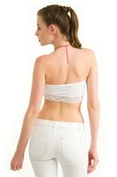 Bayan Beyaz Dantel Detaylı Lastikli Büstiyer