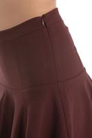 Bayan Bordo Volanlı Kısa Etek