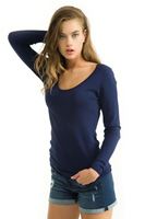 Bayan Mavi Uzun Kollu Triko