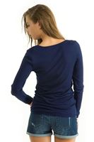 Bayan Mavi Uzun Kollu Triko