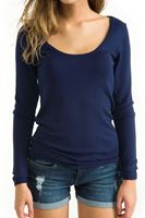 Bayan Mavi Uzun Kollu Triko