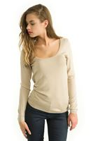 Bayan Krem Uzun Kollu Triko