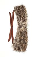 Bayan Kahverengi Kürk Yaka