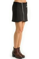 Bayan Siyah Fermuarlı Cepli Kısa Etek