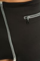 Bayan Siyah Fermuarlı Cepli Kısa Etek