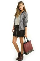 Bayan Siyah Fermuarlı Cepli Kısa Etek