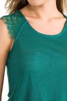 Bayan Yeşil Kolsuz Bluz