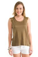 Bayan Yeşil Kolsuz Bluz