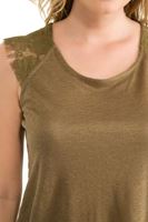 Bayan Yeşil Kolsuz Bluz