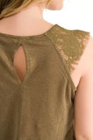 Bayan Yeşil Kolsuz Bluz