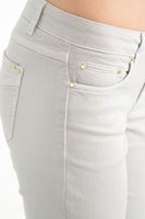 Bayan Gri Geniş Paça Düşük Bel Pantolon