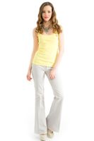 Bayan Gri Geniş Paça Düşük Bel Pantolon