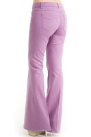 Bayan Mor Geniş Paça Düşük Bel Pantolon