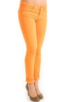 Bayan Turuncu Dar Kesim Pantolon