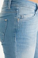 Bayan Mavi Dar Paça Taşlı Denim Pantolon