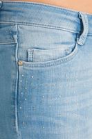 Bayan Mavi Dar Paça Taşlı Denim Pantolon