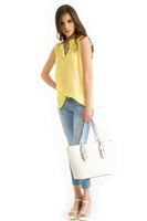 Bayan Mavi Dar Paça Taşlı Denim Pantolon