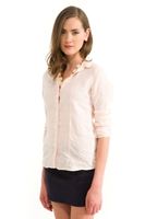 Bayan Turuncu Keten Klasik Gömlek