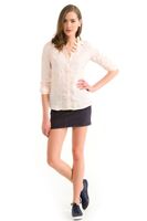 Bayan Turuncu Keten Klasik Gömlek