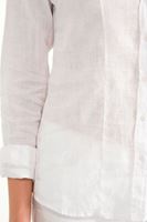 Bayan Beyaz Keten Klasik Gömlek