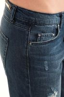 Bayan Mavi Yırtık Kot