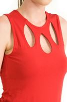 Bayan Kırmızı Göğüs Dekolteli Atlet