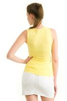 Bayan Sarı Göğüs Dekolteli Atlet