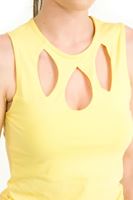 Bayan Sarı Göğüs Dekolteli Atlet