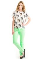 Bayan Yeşil Neon Dar Kesim Pantolon