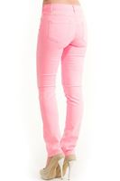 Bayan Pembe Neon Dar Kesim Pantolon