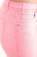 Bayan Pembe Neon Dar Kesim Pantolon