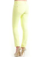 Bayan Sarı Neon Dar Kesim Pantolon