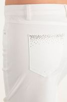 Bayan Beyaz Diz Üstü Dar Etek