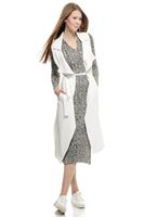 Bayan Krem Kolsuz Uzun Trençkot