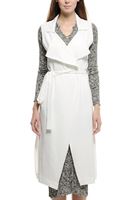 Bayan Krem Kolsuz Uzun Trençkot