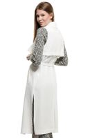 Bayan Krem Kolsuz Uzun Trençkot