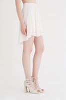 Bayan Krem Mini Kloş Etek