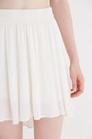 Bayan Krem Mini Kloş Etek