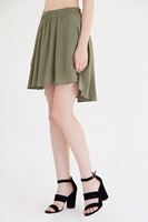 Bayan Yeşil Mini Kloş Etek