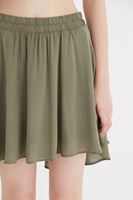 Bayan Yeşil Mini Kloş Etek