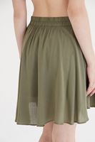 Bayan Yeşil Mini Kloş Etek