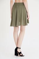 Bayan Yeşil Mini Kloş Etek