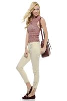 Bayan Bordo Kolsuz Triko Bluz