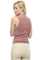 Bayan Bordo Kolsuz Triko Bluz