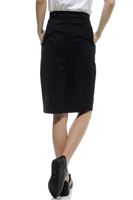 Bayan Siyah Yüksek Bel Midi Etek